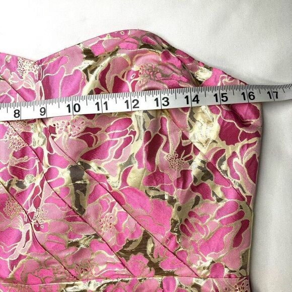 Lilly Pulitzer RAYA Dress Metallic Multi Pirates Bootyniere Jacquard Pink 8 - Picture 10 of 12